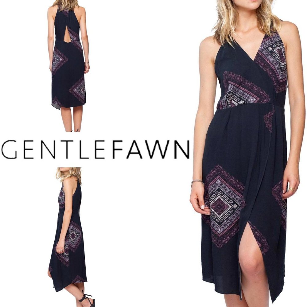 [GENTLE FAWN] • LOURDES • HIGH LOW SCARF DRESS